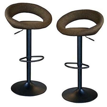 BUFFALO AmeriHome Classic Relaxed Fabric Bar Stool Set, Charcoal Gray BSLTFSET